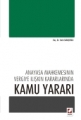 Anayasa Mahkemesinin Vergiye İlişkin Kararlarında Kamu Yararı